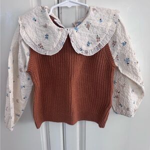 Zara Cream and Blue Floral shirt